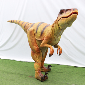 Dinosaure Velociraptor réaliste sur mesure, grandeur nature, fait main, en acier/métal, pour parcs d'aventure intérieurs/extérieurs - Product Image 6