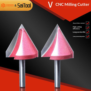 3D V-groove <b>Engraving</b> Cutters Woodworking Router Bits Carving <b>Tools</b> Carbide Tapered Chamfering Cutters CNC Machining 2 OEM - Product Image 3