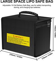 Estuche organizador de batería de litio con cremallera de gran capacidad, personalizado, negro, a prueba de explosiones e ignífugo, bolsas y estuches para usos especiales