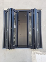 Porte coulissante pliante à cadre ultra-fin en alliage d'aluminium, à haute efficacité énergétique, avec isolation thermique pour cuisine et usage extérieur