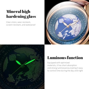 Brand New <strong>Lige</strong> 8963 World Map Unique Design Waterproof Analog Quartz Watch - Product Image 2