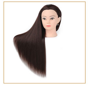 Tête de mannequin professionnelle pour la formation en coiffure, <span class=keywords><strong>cheveux</strong></span> synthétiques lisses et ondulés, modèle d'entraînement pour la coupe et le tressage - Product Image 5