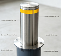 Barrière de circulation automatique à colonne élévatrice en acier inoxydable, sans drainage hydraulique, télécommandée, anti-collision, type bollard routier