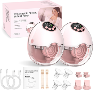 2er-Pack Freihändige Tragbare Milchpumpen mit 4 Modi und 12 Stufen, Tragbare Milchpumpe für die Arbeit mit Auslaufsicherem Doppel-Fit-Flansch - Product Image 2