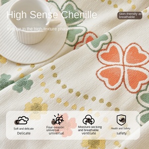 <span class=keywords><strong>Funda</strong></span> de <span class=keywords><strong>Sofá</strong></span> de Chenilla Estilo Bohemio con Trébol de Cuatro Hojas Beige, Rayas/Cuadros, Antiarañazos para Gatos, Antideslizante, Cobertura Total, para Todas las Estaciones - Product Image 4