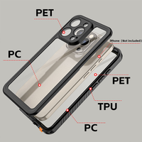 Coque de téléphone antichoc 360° tout-en-un compatible avec la charge sans fil pour iPhone 15 16 17 Pro Max avec cache-caméra coulissant