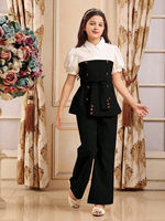 Vêtements d'été pour filles, Vêtements pour enfants, Ensemble pour filles, Costume gilet à simple boutonnage, Costume formel, Ensemble deux pièces tendance