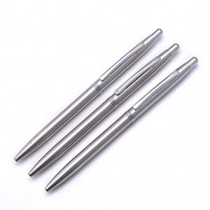 Custom Metal Sports <b>Retractable</b> Chrome Click Logo <b>Pen</b> 1.0mm Stainless Steel Sublimation - Product Image 2