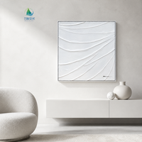 Cadre en bois de peinture de toile de vague de relief blanc minimaliste moderne pour le mariage ou le Ramadan suspendu Design fonctionnel