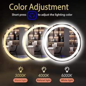 <span class=keywords><strong>Miroir</strong></span> rond à led avec lumières pour salle de bain et miroirs muraux rétroéclairés <span class=keywords><strong>Grand</strong></span> <span class=keywords><strong>miroir</strong></span> de maquillage éclairé - Product Image 2