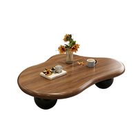 Französischer Vintage-Kaffeetisch mit Acrylrahmen und Holz, Umweltfreundlicher Designer-Beistelltisch in Wolkenform für Kleine Wohnungen