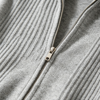 Cardigan Homme Personnalisé Anti-Plis Anti-Rétrécissement Respirant en Polaire Tricoté Laine/Cachemire Slim Chaud Col Roulé Zippé