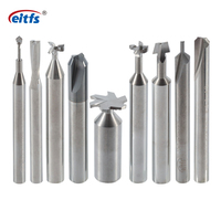 Fraise à queue EITFS CNC en carbure de tungstène pour PCB, à 4 dents en forme de maïs, revêtement AlTiN, pour cuivre, fonte, acier au carbone, ODM