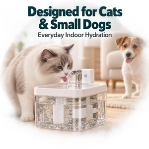 Fontaine à eau compacte pour animaux de compagnie de 1,5 L avec capteur de débit d'eau et filtration pour chats et petits chiens - Product Image 6