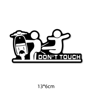 Calcomanía de advertencia: No toques mi coche (silueta), pegatina divertida de recordatorio para vehículos, duradera, ajuste universal, para BMW, <span class=keywords><strong>Toyota</strong></span>, Honda - Product Image 5