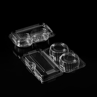 Boîte en plastique transparente à 2/4/6 compartiments, boîte à tartelettes aux œufs pour supermarché, boulangerie, boîte à desserts jetable, contenants à gâteaux, emballage en gros