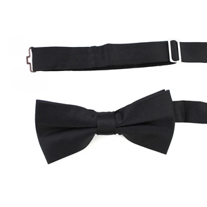 Corbata de Moño Pre-Atada de Satén Mate Tejido de Color Sólido, Hecha a Mano, Ajustable, de Poliéster, para Caballero, Fiesta, Esmoquin, Negra - Product Image 6