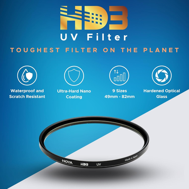 Ho ya HD3 72mm UV Protector Filter - Re-Certified for 100MP+ Cameras with Ultra-Hard Nano Coating UV Filter - Stain Resistant