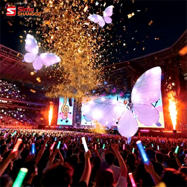 Wedding Indoor LED Bionic butterfly Remote-controlled Flapping Drones for Wedding Music Festival Decorations