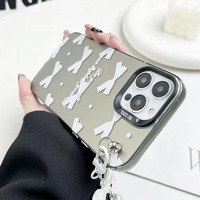 Coque de téléphone portable IMD de luxe avec bracelet papillon pour iPhone 12 13 14 15 16 17 18 Pro Max
