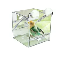 Incubateur pour perroquets, bassin de bain multifonctionnel, bol d'alimentation carré anti-éclaboussures, fournitures pour perroquets moine et oiseaux pivoine