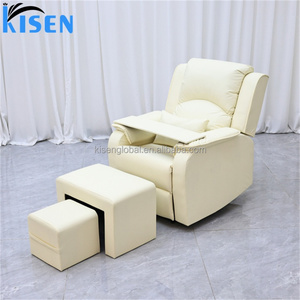 Kisen Luxury Modern Professional Adjustable High Back Reclining Pedicure Spa <b>Chair</b> Electric Nail Salon Use 7-Color LED Lamp - Product Image 2