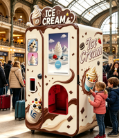 Hub de distribution automatique de glaces molles intelligent pour les centres commerciaux, les aéroports et les centres de transport