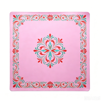 Tapis de jeu de Mahjong très populaire, personnalisé avec impression sérigraphiée, en cuir PU bleu, violet et rose, pour 4 joueurs