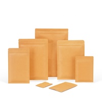 En stock, sachet en papier kraft refermable à trois côtés avec fermeture éclair en aluminium alimentaire réutilisable
