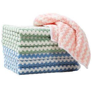 Paño de cocina absorbente y grueso de coral con diseño a rayas para limpiar ollas y sartenes - Product Image 1