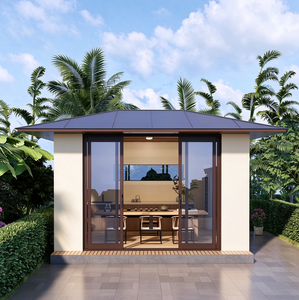 Veranda Prefabbricata <span class=keywords><strong>con</strong></span> Tetto Triangolare, Vetro Temperato Doppio a Bassa Emissività, <span class=keywords><strong>Porta</strong></span> Scorrevole, Chiusura per Giardino e Patio - Product Image 3