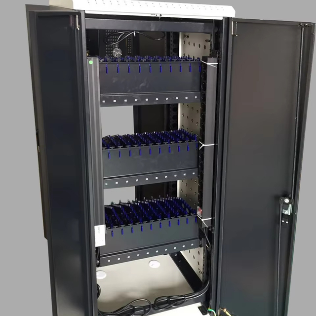 30-slot New Type C USB AC Charging Cart for Phone Laptop iPad Lock Portable Steel Cabinet CE/ROHS Certified 2-4 Fans