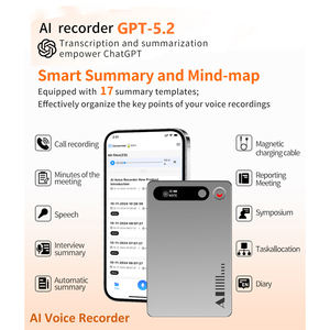 Enregistreur vocal IA OEM <span class=keywords><strong>avec</strong></span> <span class=keywords><strong>abonnement</strong></span> gratuit, prise de notes ChatGPT pour réunions, transcription, résumé, mind map, 64 Go, 36h d'enregistrement - Product Image 5