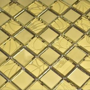 3D Tường Gạch Mosaic tắm Sàn Lưới được hỗ trợ Gạch Mosaic tùy chỉnh kính khảm gương gạch