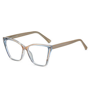 Lunettes anti-lumière bleue 87221 TR90, monture carrée complète en acétate, unisexe, avec branches à ressort et design à motifs. - Product Image 1