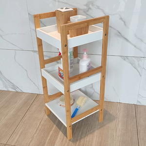 Etagere de rangement en <span class=keywords><strong>bois</strong></span> de marque privée, étagères de salle de bain, support de <span class=keywords><strong>douche</strong></span>, Caddy réglable, étagères de salle de bain en bambou à 3 niveaux - Product Image 2