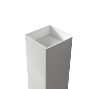 Lavabo de Pedestal Cuadrado Moderno Personalizado para Baño, Lavabo de Pedestal Independiente Blanco Mate sin Agujeros, Proveedor - Product Image 4
