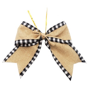 크리스마스 트리 상단에 대한 도매 대형 빨간색 흰색 격자 무늬 크리스마스 리본 활 - Product Image 6