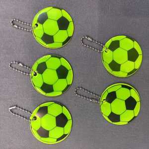 Colgante de PVC reflectante con logotipo de fútbol de 5cm, Gifs promocionales, mochila, bolsa, dijes, cara sonriente, estrella, Reflector, seguridad visible por la noche - Product Image 2