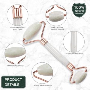 Tùy Chỉnh Tinh Thể Màu Trắng Ngọc Con Lăn Và Guasha Cơ Thể Đá Scraper <span class=keywords><strong>Set</strong></span> Mặt-Lift Massager Với Mắt Cổ Gua SHA Con Lăn Trên Khuôn Mặt - Product Image 2