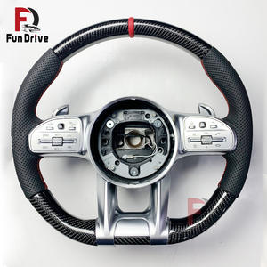 Accessoires de mise à niveau pour voitures <span class=keywords><strong>Mercedes</strong></span> Benz AMG <span class=keywords><strong>CLK</strong></span> W209 Classe A W177 A200 Classe V W447 GLC X253 300 63s Volant en fibre de carbone - Product Image 3