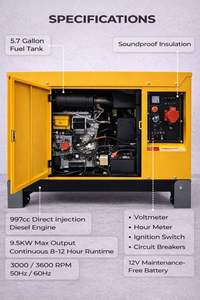 10kVA Powerful Silent Diesel Generator with Digital Control Screen and Remote Start System - Product Image 3