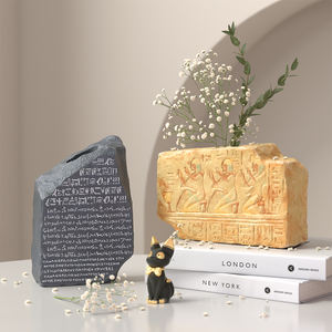 DM1195 <span class=keywords><strong>Egypte</strong></span> 3D Pierre Tablette Vase Silicone Moule DIY Rosetta Épitaphe Fleur Séchée Planteur Gypse Béton Moule Maison Ornements - Product Image 2