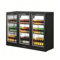 Réfrigérateur commercial à triple porte avec structure en acier peint, refroidissement par air, contrôle numérique, pour comptoir de bar, bières et boissons d'hôtel