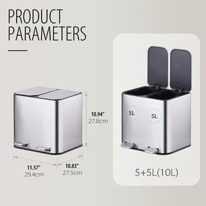 10L Hands-Free Đôi Bin Thùng Rác Có Thể Nhà Bếp Bước Thùng Rác Có Thể Với Mềm Đóng Nắp Tái Chế Bin Cho Nhà Bếp - Product Image 6