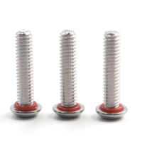 Vis de machine à tête bouton Torx en acier inoxydable de taille personnalisée avec joint torique rouge, résistante à l'effraction, pour l'automobile