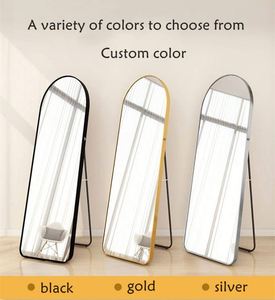 Miroir sur pied de grande taille, luxueux, personnalisé, avec cadre en métal doré, arqué, long, pour se maquiller, miroir de sol, miroir, spiegel, espejo - Product Image 4