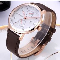 Jam Tangan Pria MINI FOCUS 0052 Quartz dengan Tali Kulit, Tampilan Tanggal Otomatis, Jam Tangan Bisnis Mewah untuk Pria, Relogio Masculino