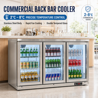 Mini-réfrigérateur de bar pour hôtel, armoire réfrigérée commerciale pour boissons, portes en acier inoxydable 304, contrôle numérique sans givre