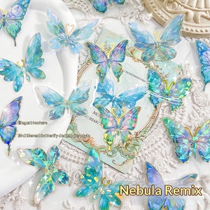 Pegatinas Decorativas <span class=keywords><strong>de</strong></span> PET con Diseño <span class=keywords><strong>de</strong></span> Mariposa Holográfica Personalizada, Grabado Láser 3D en Dorado, Estilo Europeo, Coloridas, <span class=keywords><strong>para</strong></span> Manualidades - Product Image 4